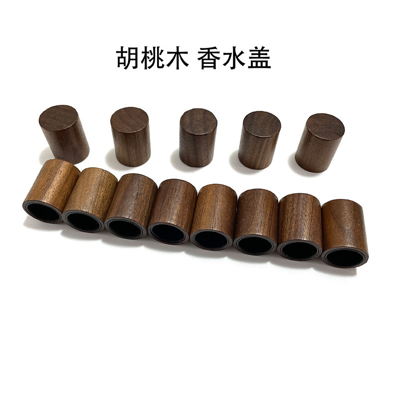 メーカー香水蓋ガラス瓶木製キャップ精油瓶アロマボトル胡桃木蓋にロゴを付けることができる|undefined