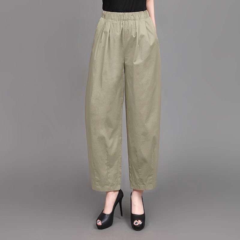 2026 New Summer Harem Thin Pants Women's Nine-Point Pants Loose Large Size Casual Carrot Slimming Leg Casual Pants