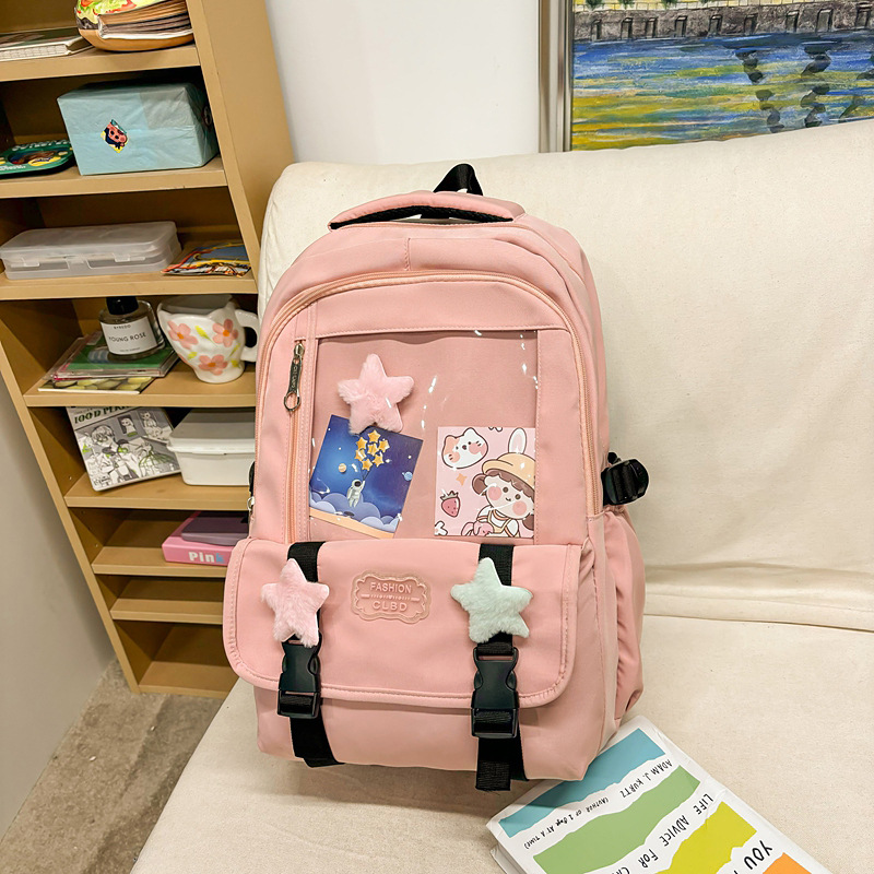 Nueva versión coreana de la pequeña mochila fresca de nailon de gran capacidad para estudiantes de secundaria y preparatoria Mochila japonesa de alto valor