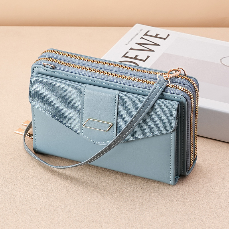 Mobile Phone Bag for Women 2023 New Wallet for Girls K-Style Multi-Card Slot Double-Layer Zipper Single Shoulder Crossbody Women's Bag Wholesale