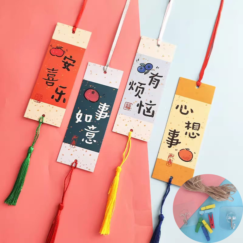 新年の願いタグカード、古代スタイルの願いと祝福、願いカード、幸運のしおり、グリーティングカード、クリスマス紙|undefined