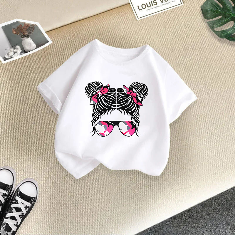 Ropa para niños transfronterizos 2024 verano nuevas camisetas de manga corta para niños y niñas tops de cuello redondo de moda bebé de media manga de algodón