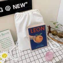 定制帆布抽绳袋双肩包印字logo学生培训班束口收纳书包订制