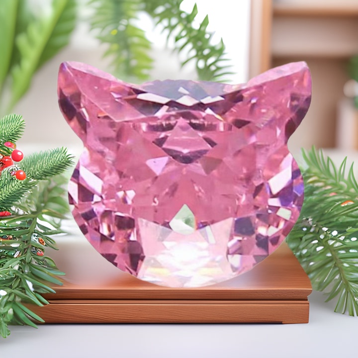 7X8 Lucky Cat Cat Head Zircon Pointed Bottom Diamond High Quality Nail Art Jewelry Nail Decoration Wearable Gemstone