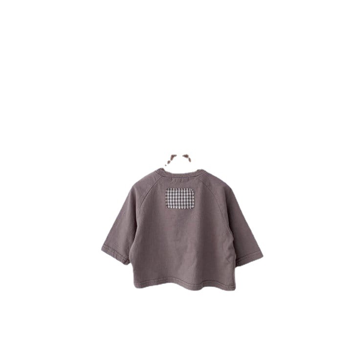 Camiseta de bebé de primavera estilo coreano ropa para niños parche trasero de bebé Camiseta de algodón de manga larga ropa de primavera top de los muchachos