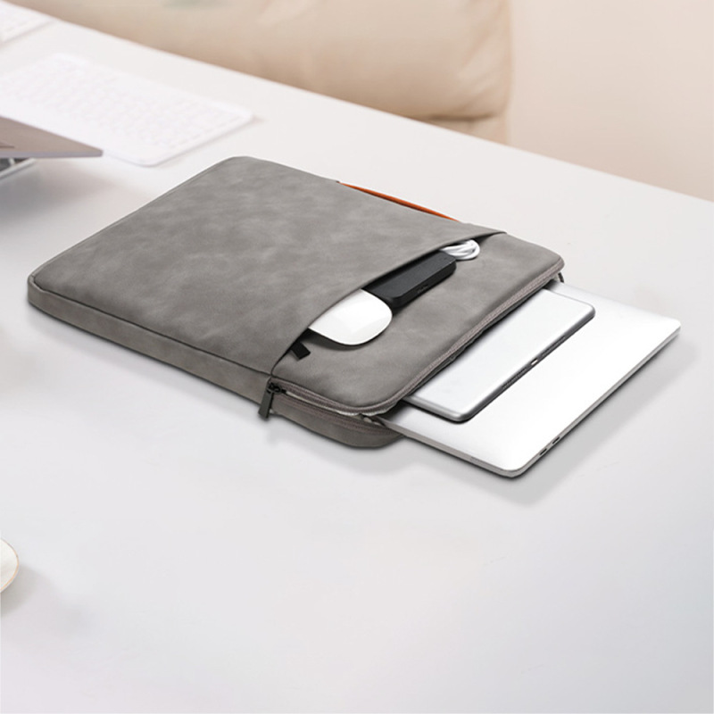 Leather Water-Repellent Computer Protective Cover with Shockproof Inner Liner Bag Portable Large-Capacity Laptop Bag Leather Water-Repellent Computer Protective Cover with Shockproof Inner Liner Bag Portable Large-Capacity Laptop Bag