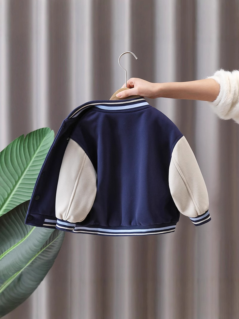 7646 uniforme de béisbol de primavera para niños 2025 nueva chaqueta a juego de colores de moda para niños primavera y otoño guapo casual