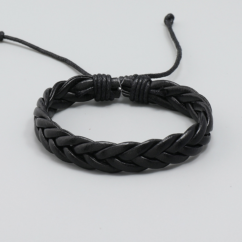 Holiday Occasion Fashion Geometric Pu Leather Wax Line Men'S Bracelets Men Cord & Leather Bracelets
