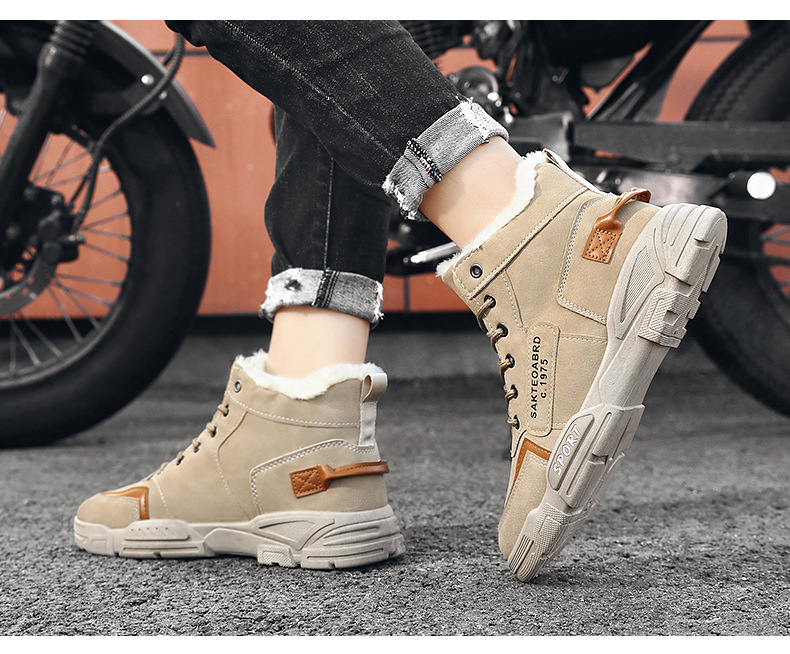 Herren Winter Schneestiefel Wasserdicht Rutschfest High-Top Thermogefüttert Freizeitschuhe Für Outdoor-Wandern_voghion.com