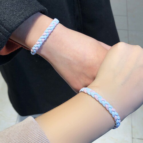 Japanese and Korean version of simple headband, small fresh twist braid leather case, elastic braided hair accessories, hair elastic band hair tie