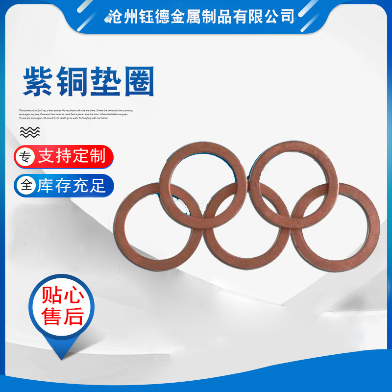 大小规格现货紫铜垫圈各规格大号小号紫铜垫片 密封垫
