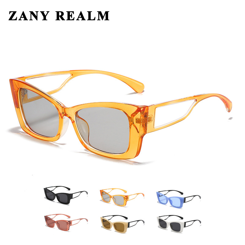 Nuevo Xiaoxiang retro CAT EYE sunglasses cross-border contraste color hueco leche té online emisión en vivo gafas de sol fabricante