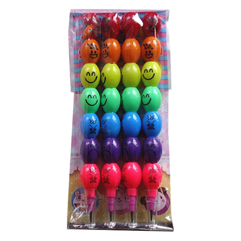 Cara sonriente calabaza de azúcar lápiz de múltiples cabezas bala lápiz de puesta de huevos lápiz estudiante sin afilar lápiz de ocho secciones bloques de construcción pluma educativa