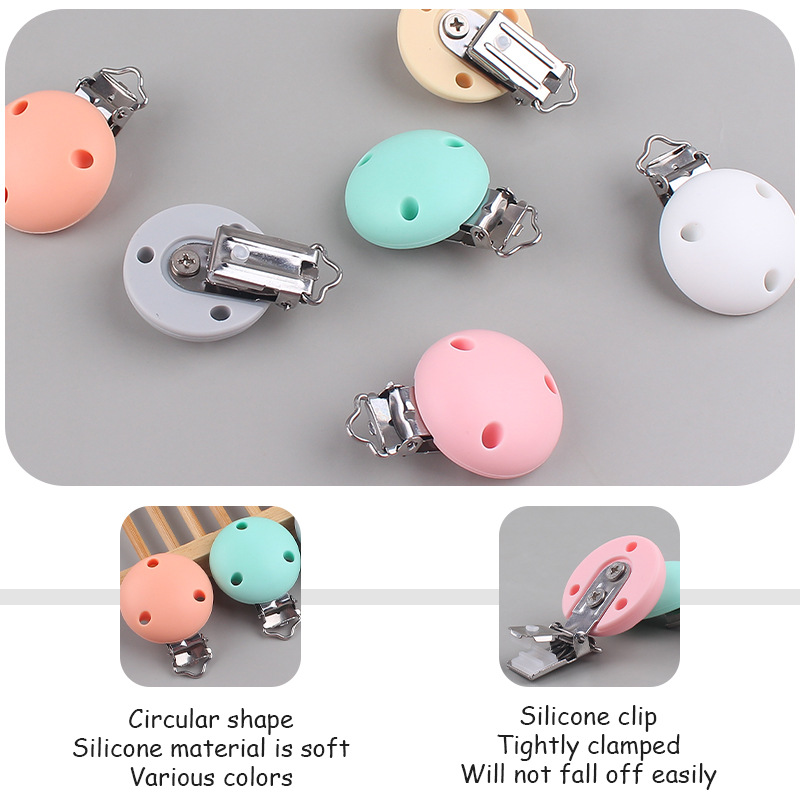 Bebé suministros de silicona chupete clip calmante bebé DIY35mm clip chupete cadena anti-gota accesorios de la cadena Nuevo