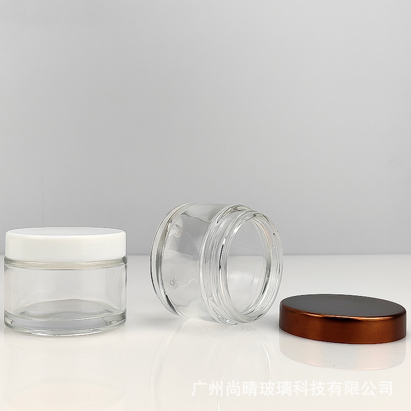 Celebridad de Internet en stock botella cosmética botella de esencia de vidrio fondo grueso botella cosmética redonda recta botella vacía 30ml40ml