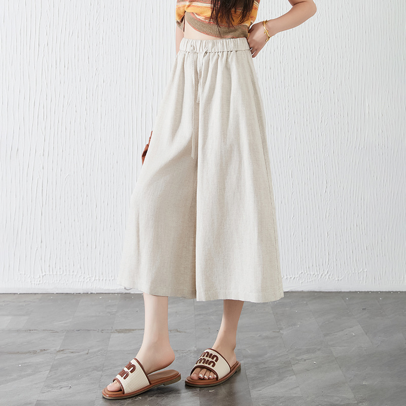 High-Waisted Slimming Skirt Pants for Women, 2026 New Summer Thin Style, Petite Cropped Skirt Pants, Loose Drape Wide-Leg Pants