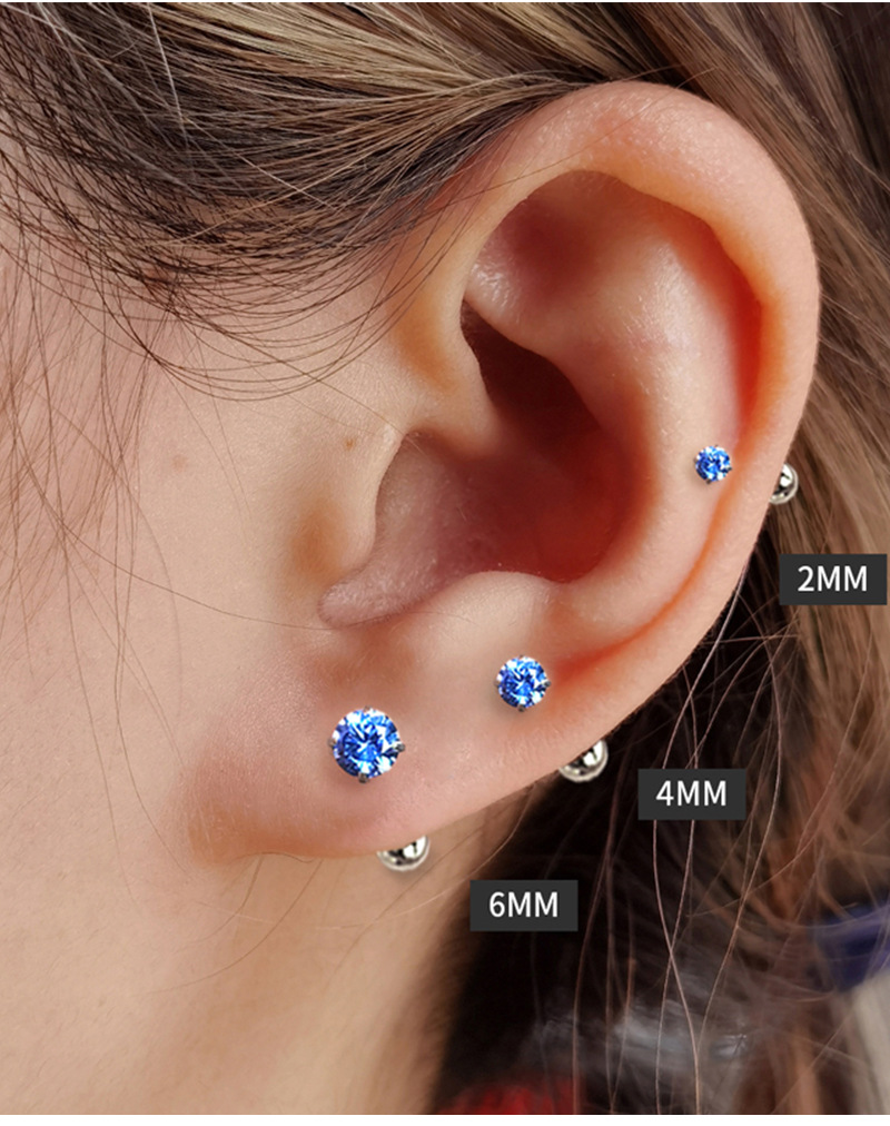 Round Pattern Women'S Gender Plating, Inlay Design Simple Style Round Silver Plating Inlay Rhinestones Ear Studs 1 Pair