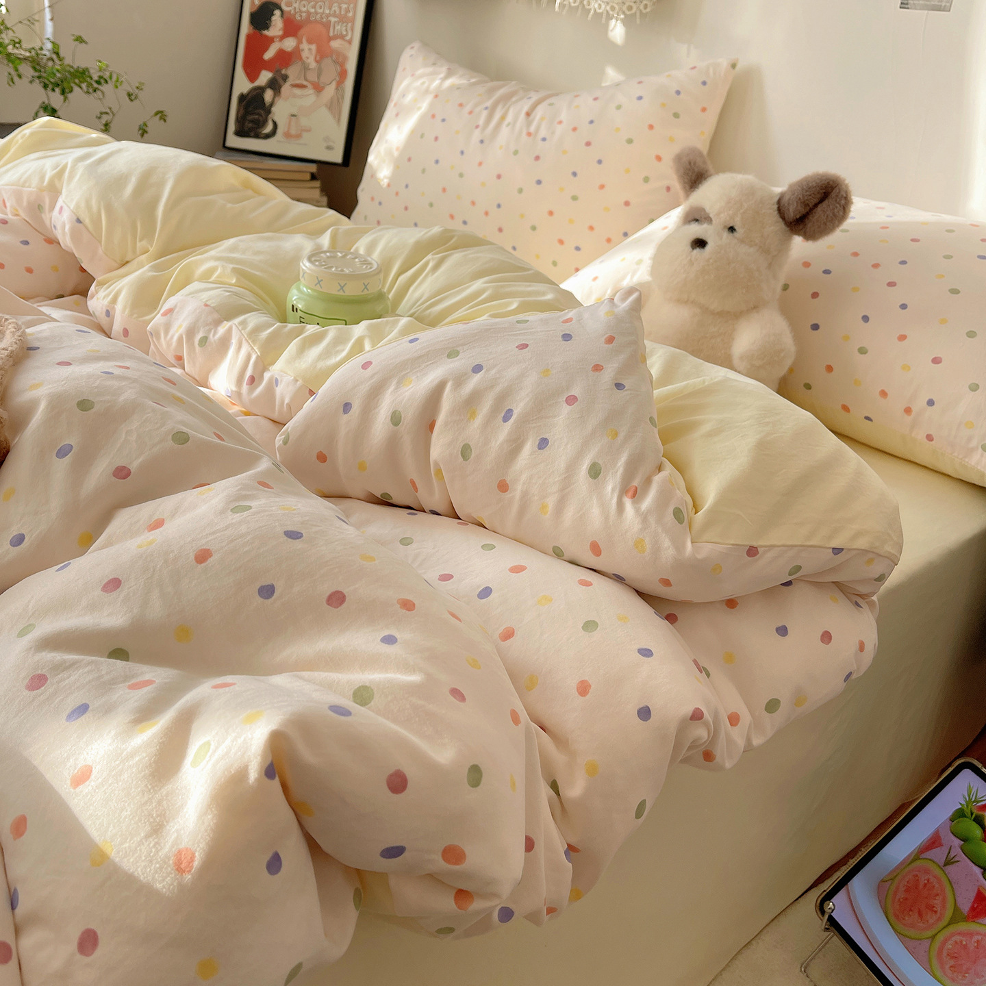 Madre y bebé de clase A dormir desnudo ultra suave cuatro piezas de algodón puro inswind sábanas cubierta de cama de dormitorio de algodón tres piezas de cama