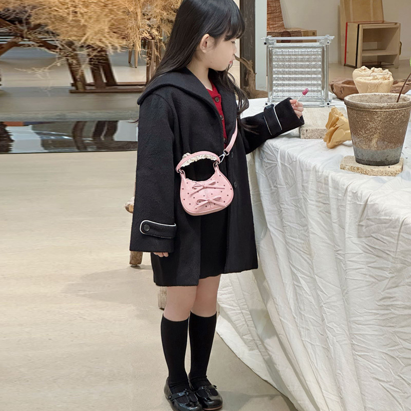 Hermoso arco ondulado bolso para niños, mini bolso para hombres y mujeres, otoño y invierno esmaltado bolso para niñas