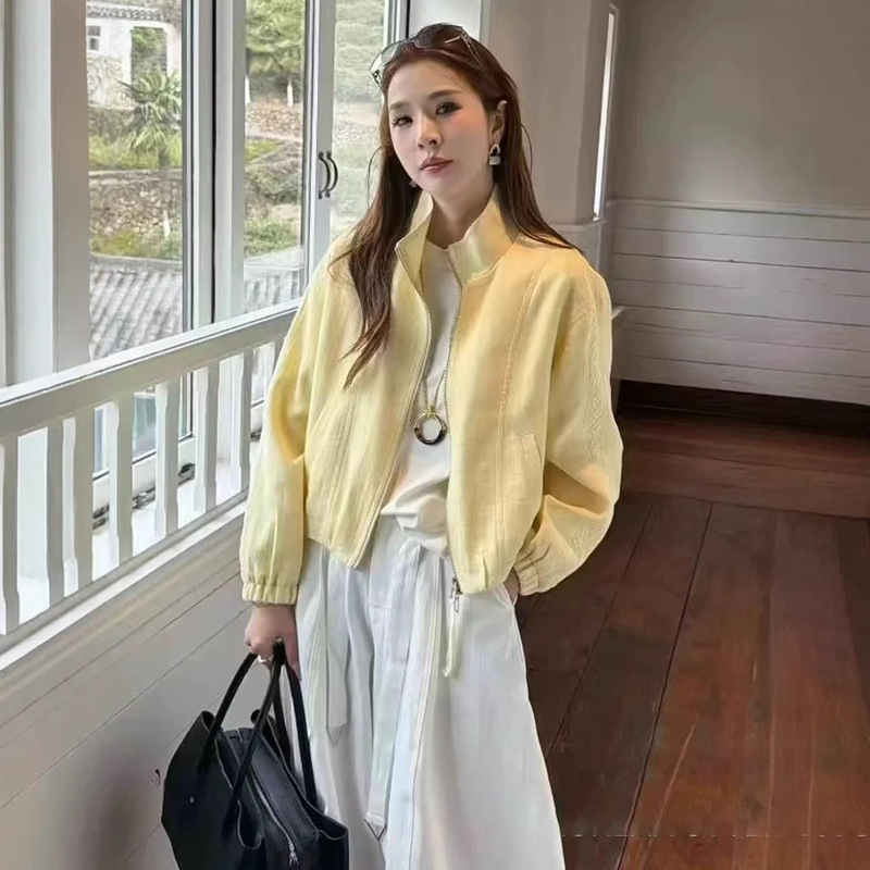 Stand Collar Lace Patchwork Fashion Jacket for Women 2026 Spring New Versatile Youthful Casual Jacket Top for Petite Figures Stand Collar Lace Patchwork Fashion Jacket for Women 2026 Spring New Versatile Youthful Casual Jacket Top for Petite Figures