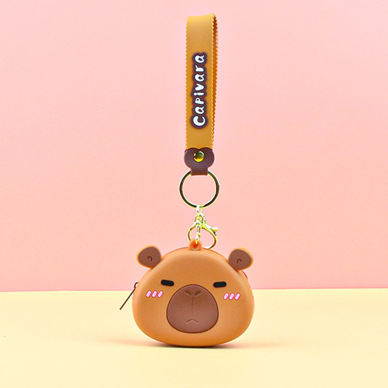 シリコンキーホルダー小銭入れ可愛い子供キーチェーン収納バッグカピバラペンダントコイン収納バッグ|undefined