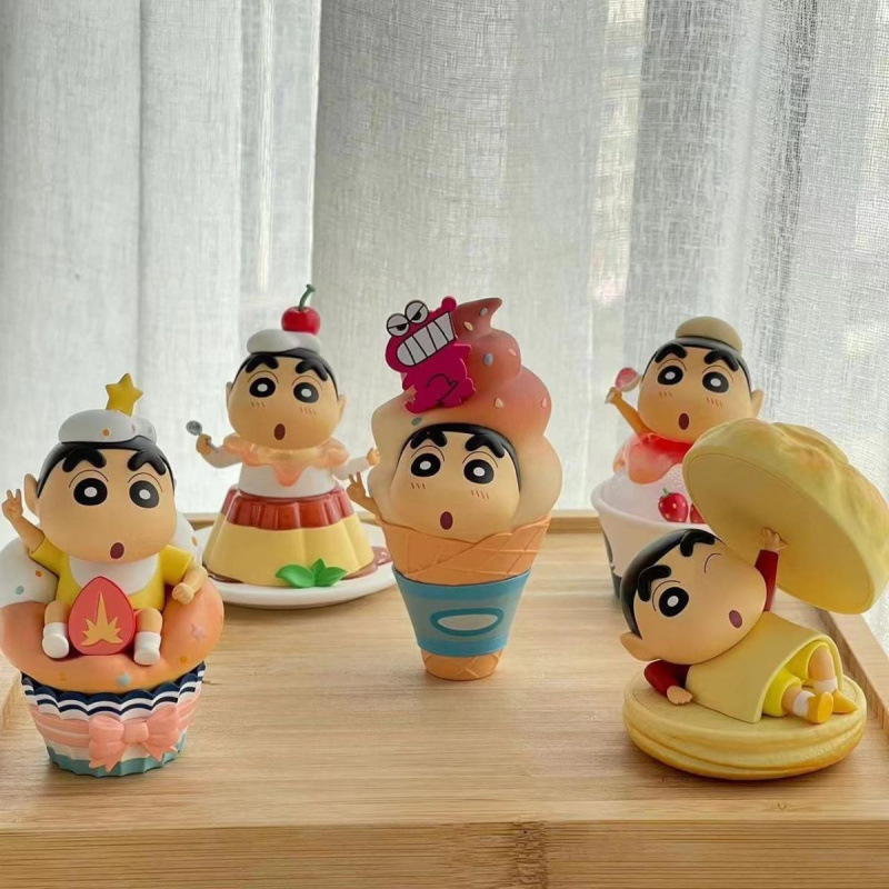 クレヨンしんちゃん デザートタイム ブラインドボックス トレンディなおもちゃ人形 デスクトップ装飾品|undefined