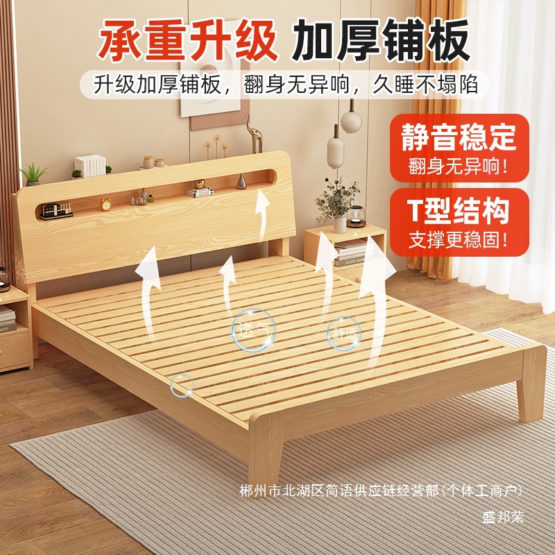 Fábrica directa moderna simple económica doméstica 1.2m marco de cama individual 1.5m cama doble 1.8m alquiler