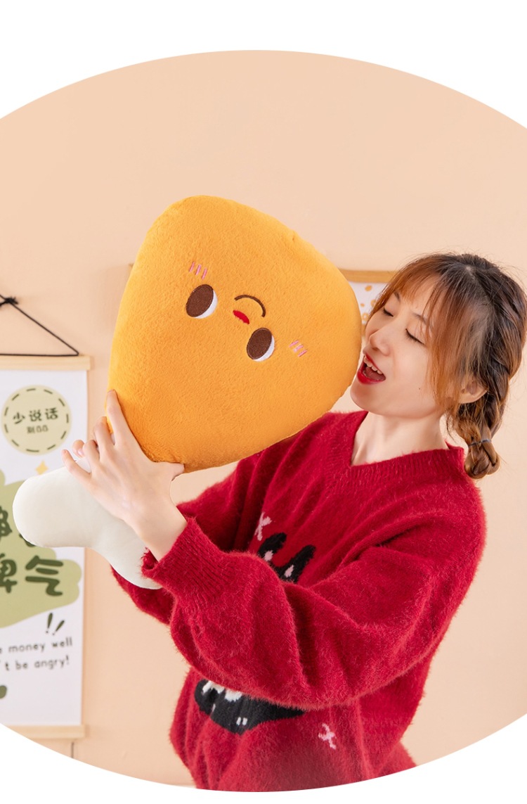 New Fun Chicken Leg Pillow Sofa Living Room Girls Sleeping Plush Back Cushion Office Lumbar Cushion Cushion Artifact