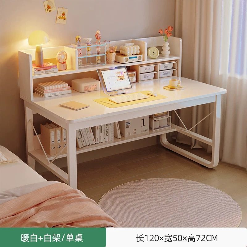 Desk and Bookshelf Integrated Home Bedroom Student Study Writing Desk Office Desk Computer Desk Desktop Writing Desk Table