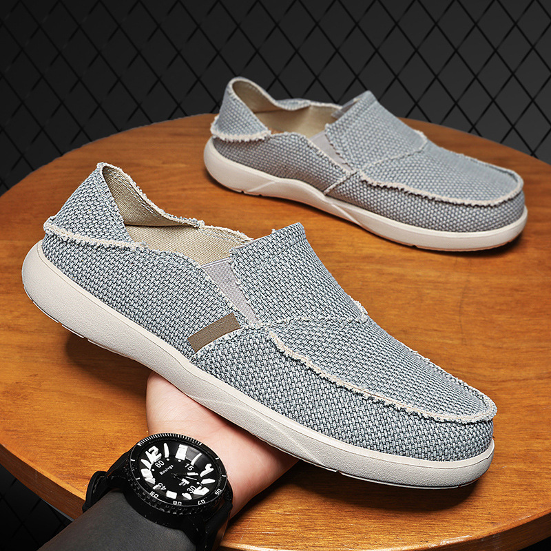 Verano transfronterizo más mocasines de tamaño ligero casual de los hombres cerrados del dedo del pie medias zapatillas slip-on zapatos de los hombres zapatos de conducción resistentes al desgaste