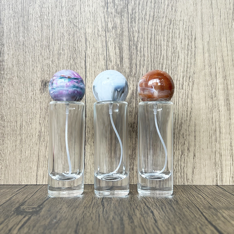 现货B046-30ml圆柱水晶透明螺口玻璃瓶/香水瓶/圆形香水分装/喷雾