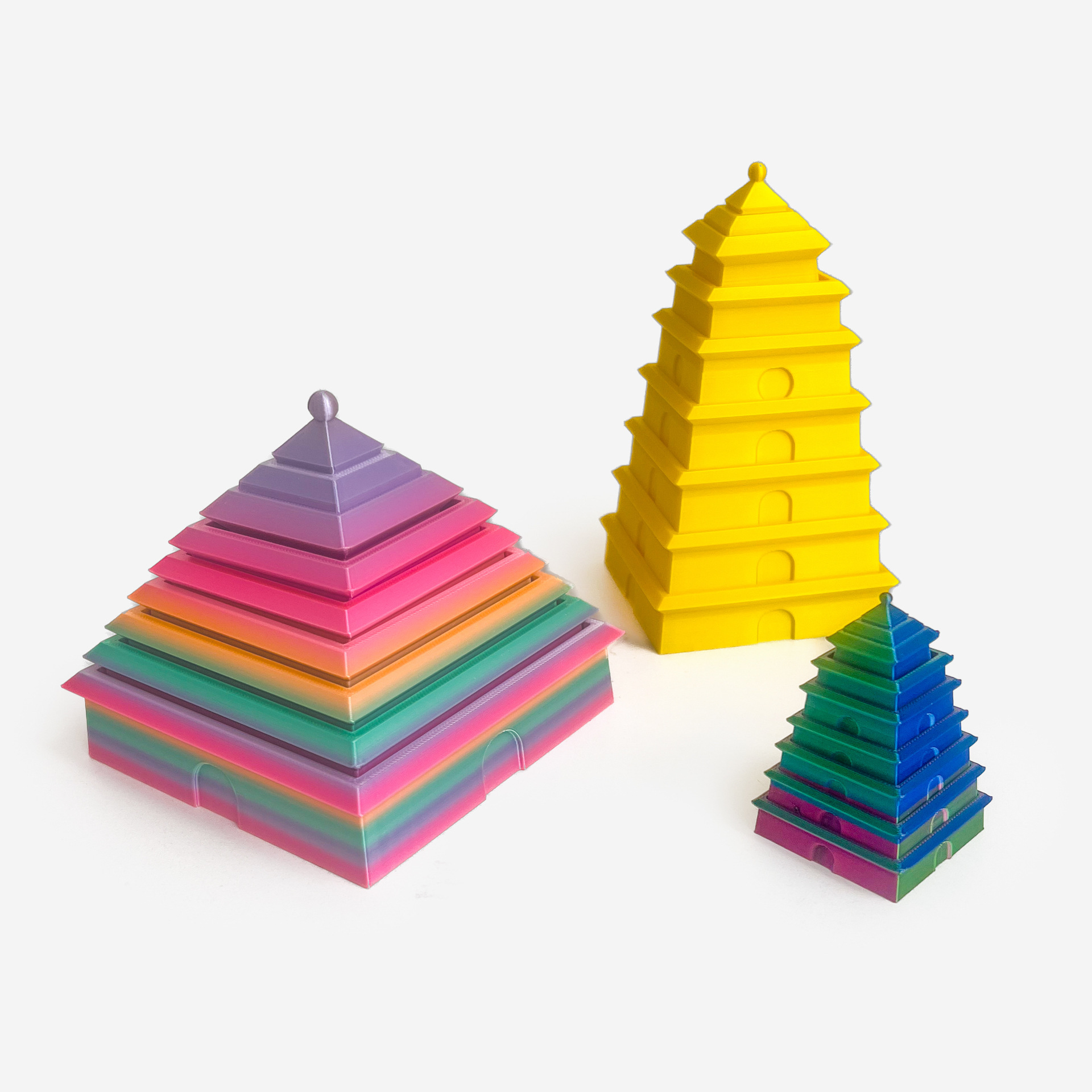 3d printing telescopic tower shrink folding big wild goose pagoda pyramid toy decoration model building model stall wholesale