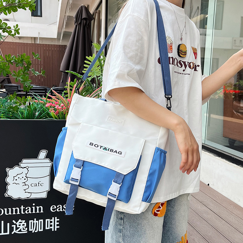 대용량 나일론 가방 다기능 저장 핸드백 제조 업체 도매 트렌드 고등학교 학생 클래스 어깨 튜토리얼 가방