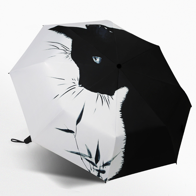 アニメ猫傘女晴雨両用折り畳み傘日傘自動学生日焼け止め紫外線防止日傘