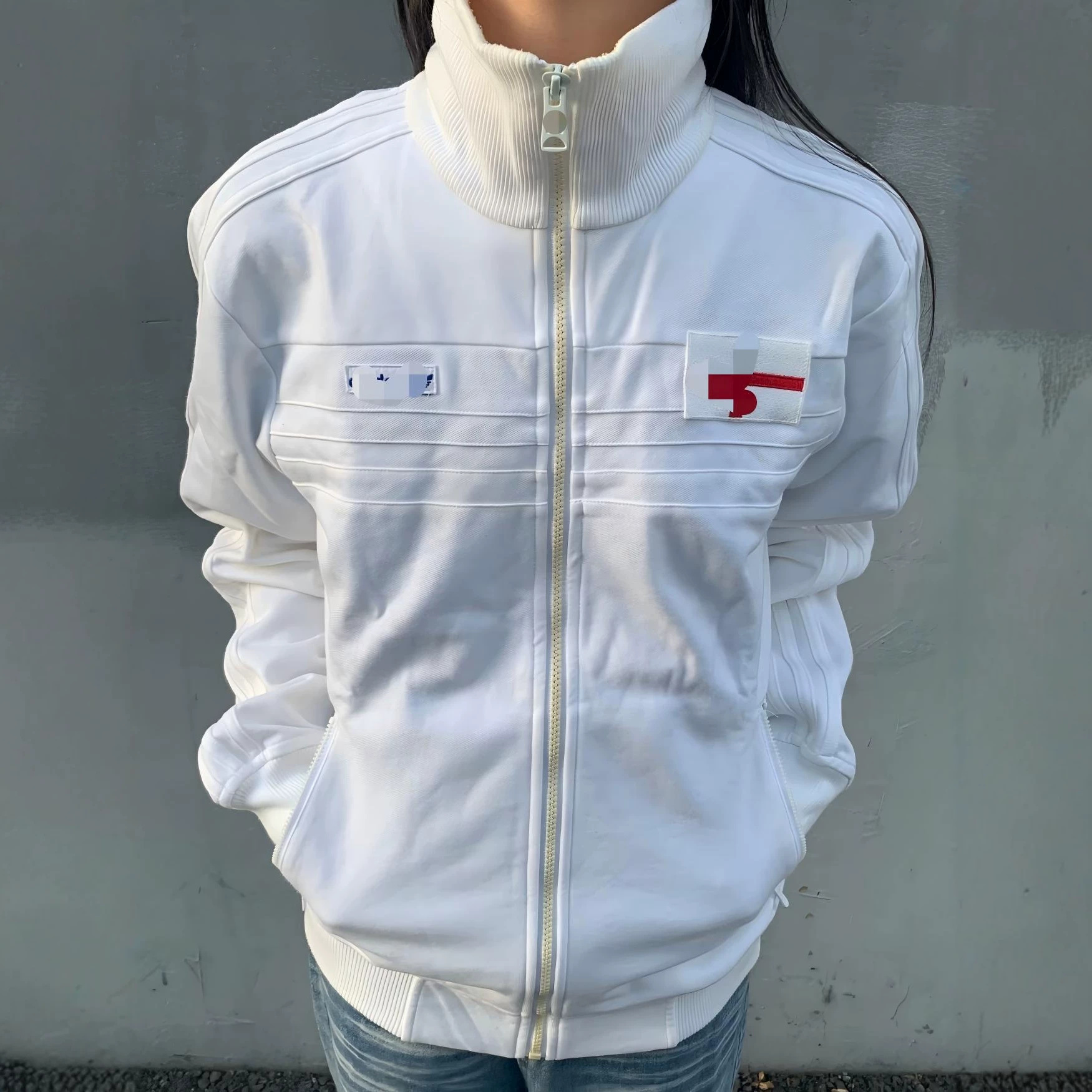 Three-stripe embroidered cardigan sweatshirt for spring and autumn, unisex, with England national team logo, pure cotton jacket for couples