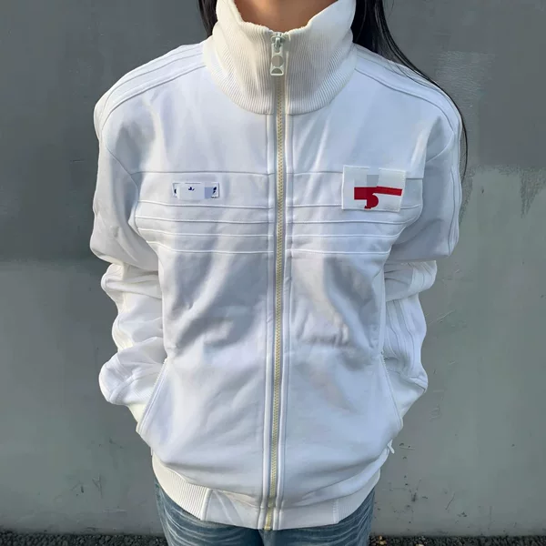 Three-stripe embroidered cardigan sweatshirt for spring and autumn, unisex, with England national team logo, pure cotton jacket for couples