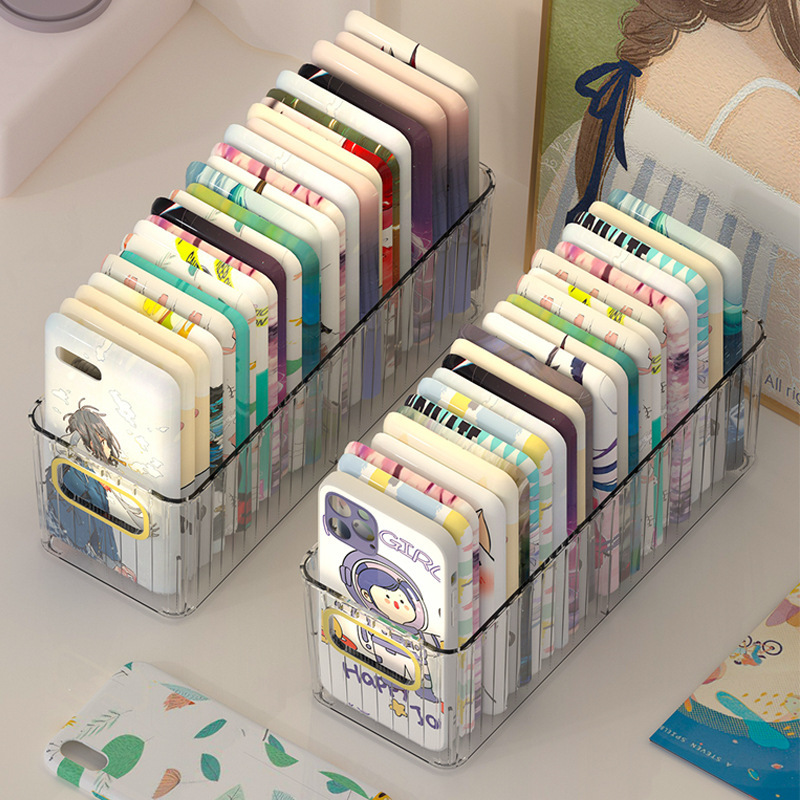 携帯電話ケース収納ケースアクリル透明防塵デスクトップ雑物箱分格多機能携帯整理ケース付き|undefined