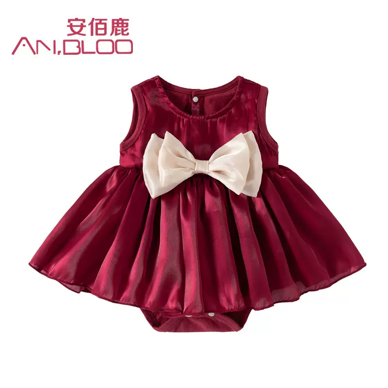 婴儿衣服夏季女婴新款连体衣洋气宝宝绸缎纱棉公主包屁裙夏天裙子
