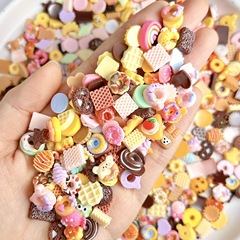 ランダムミックスアニメ食游ビスケットドーナツチョコレート樹脂ネイルアクセサリーdiyクリームゴムカードミックス