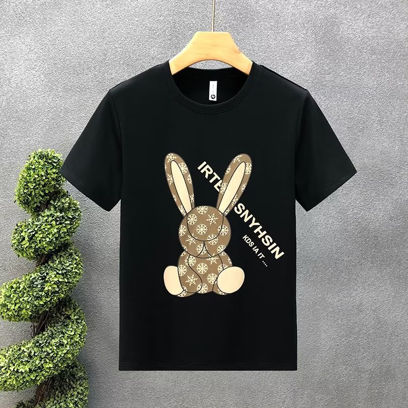 T-shirt herr kortärmad stadsstil tryck trendig tecknad rund hals standard sommar modemärke ungdomsmode_voghion.com