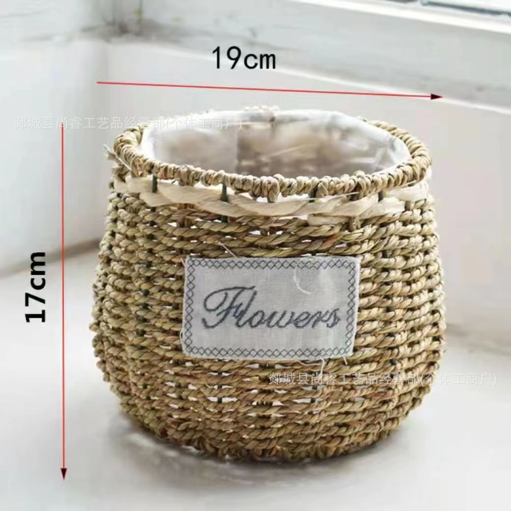 Cestas de flores tejidas a mano tejidas de paja bambú tejidas de flores tejidas a mano imitación de vid y fruta huevo caja de regalo cesta pastoral