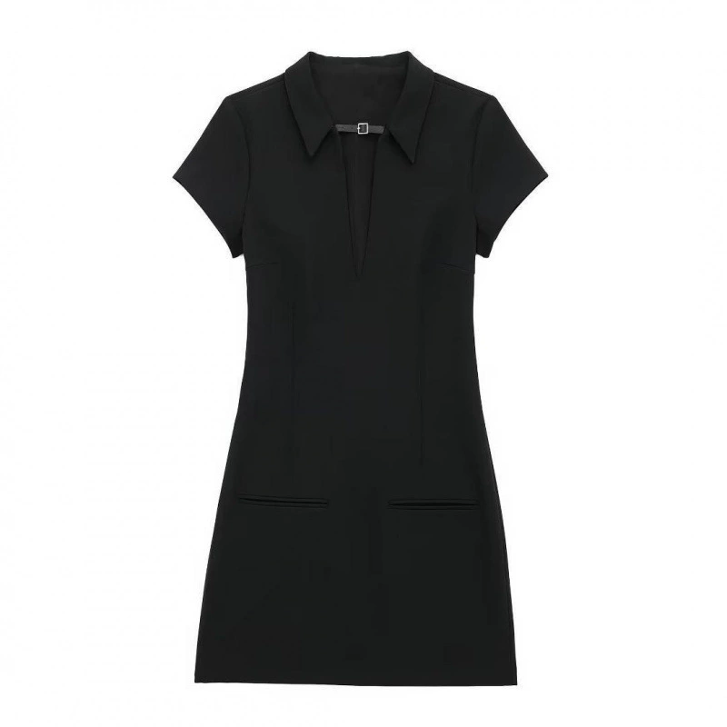 Весенний новый стиль, брюки с односторонним карманом и V-образным лацканом, облегающее платье с короткими рукавами и ремешками 4661307