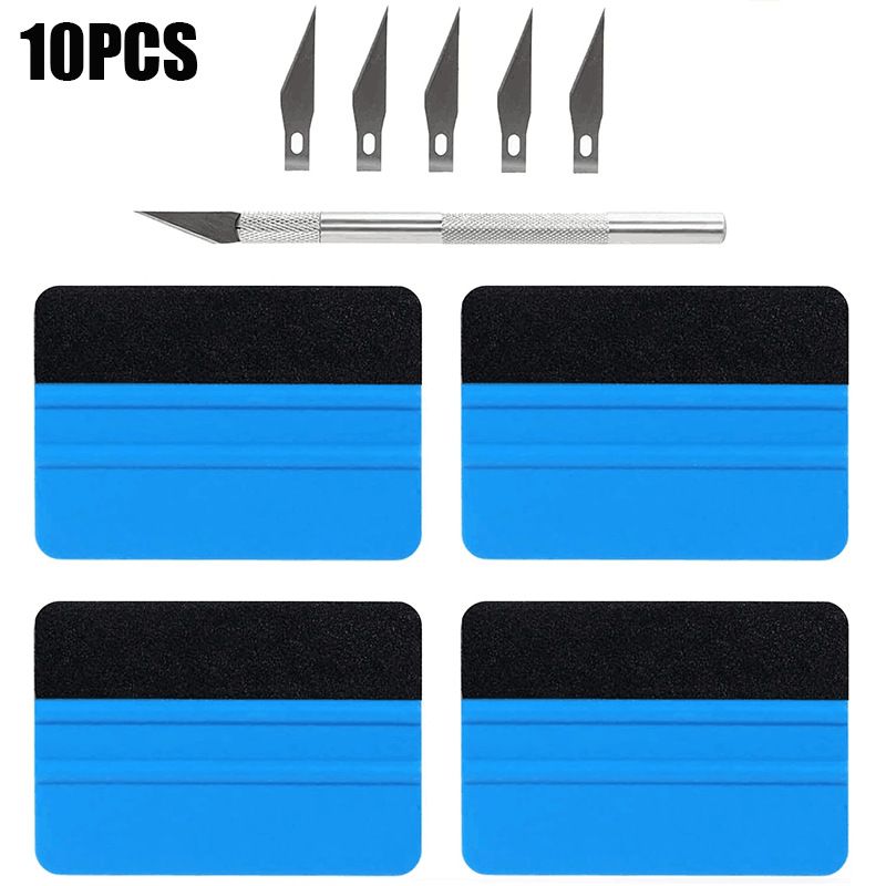 자동차 랩 B형 10종 세트 [조각칼 1개, 칼날 5개 + 블루 플러시 4개]