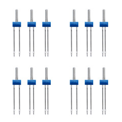 Curved Household Sewing Machine Needles Double Needle 2/3/4mm Double Needle Boxed Anti-Loose Needle Knitting Double Needle Set Machine Needles