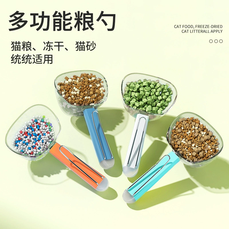 Новая оптовая продажа трансграничной ложки для домашних животных Собаки кошки берут ложку для еды с зажимом для кормления собак и кошек