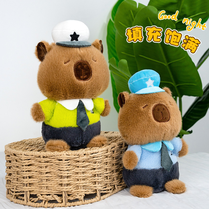 Policía de tráfico oso juguete de peluche de ocho pulgadas muñeca máquina muñeca flujo de boda arrojar muñecas al por mayor