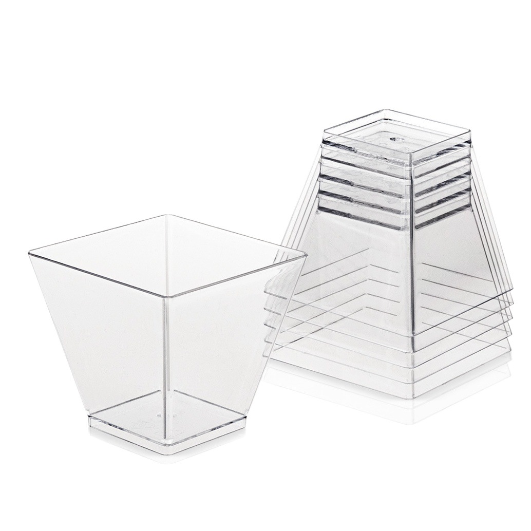 60ml disposable mousse cup dessert plastic transparent square pudding dessert Cup plastic cup mini wholesale in stock
