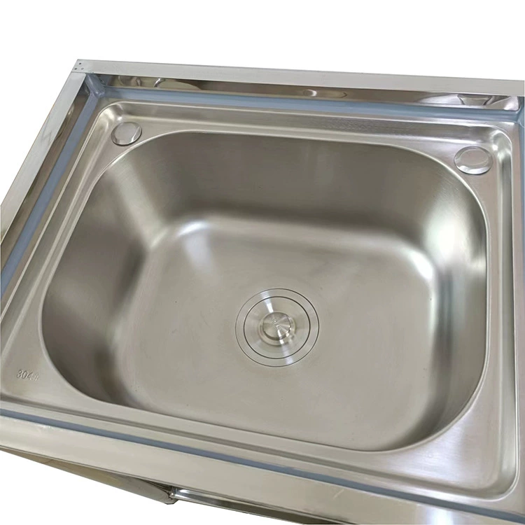 Stainless steel multi-functional sink assembly with bracket washing vegetables, dish washing sink for rental house