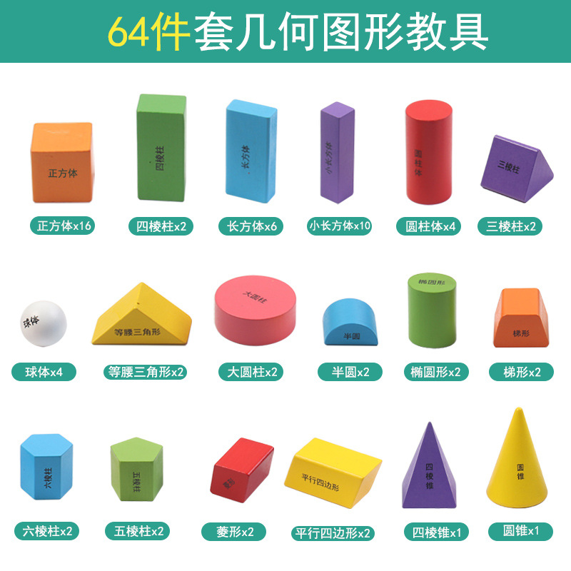 Cuboide material didáctico de matemáticas cuboide herramientas de aprendizaje de gráficos geométricos tridimensionales en el primer y segundo grado de la escuela primaria para comprender el modelo de forma