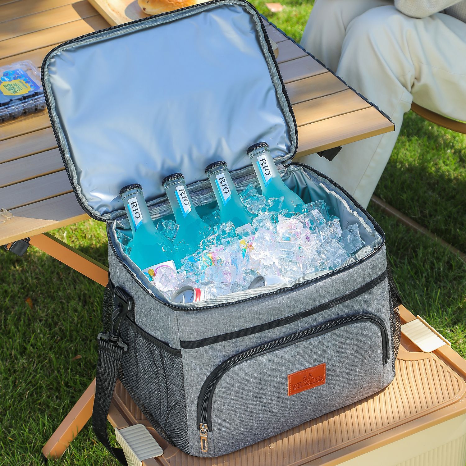 Ventas transfronterizas calientes de Oxford bolsa de aislamiento térmico de gran capacidad refrigerador de almacenamiento fresco de camping invernadero de viaje con bolsa de almuerzo image 1